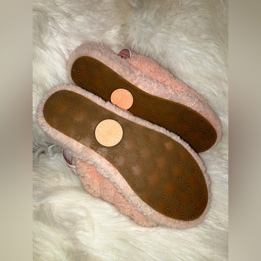 UGG FLUFF YEAH Women Shoes SLIDE Sheepskin Slipper Sandal PINK ROSE - Picture 7 of 8